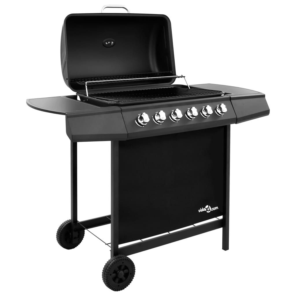 Vidaxl gas barbecue with 6 burners black