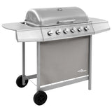 Vidaxl Gas Barbecue mat 6 Burner sëlwer faarweg