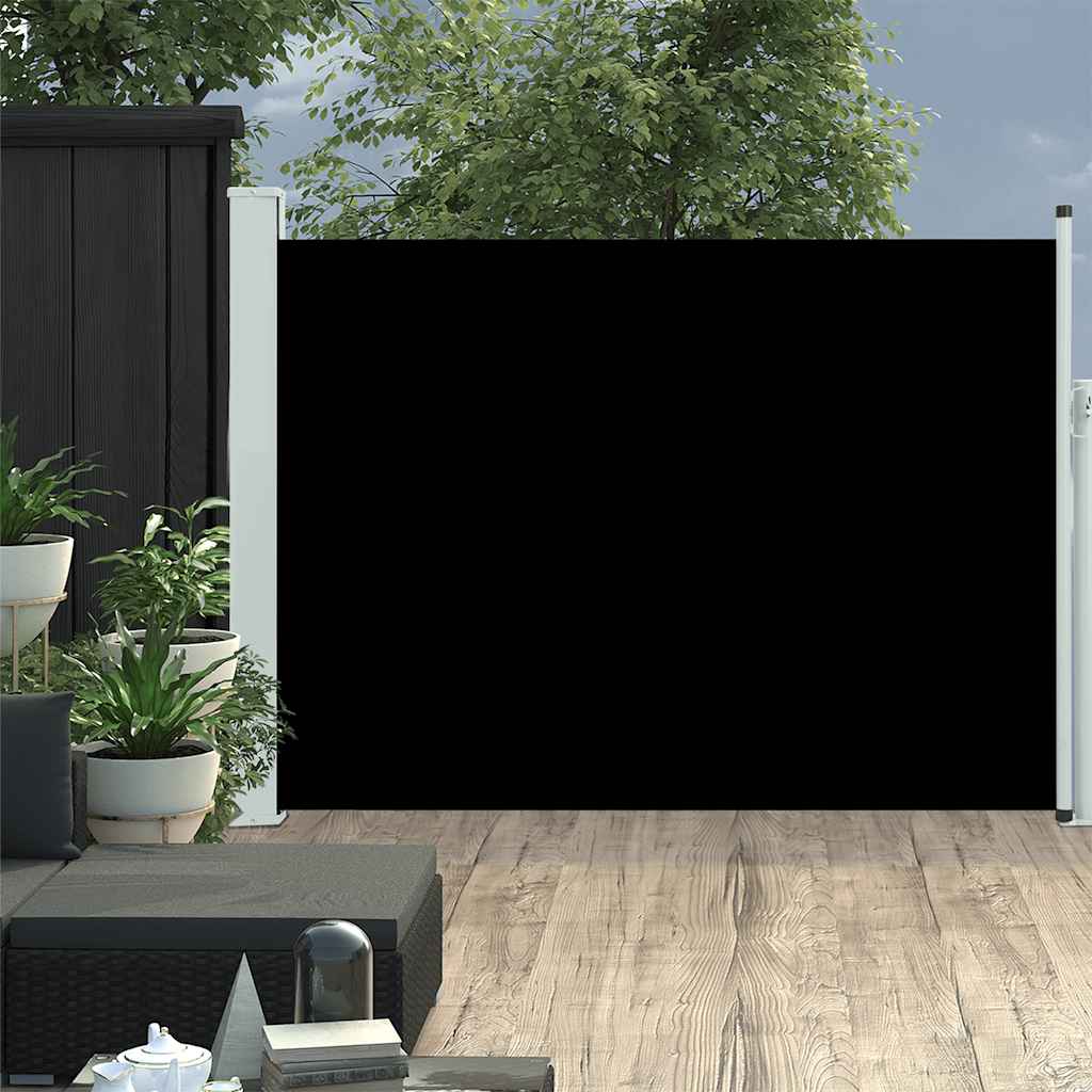 VidaXL Garden screen Extendable 100x500 cm Black