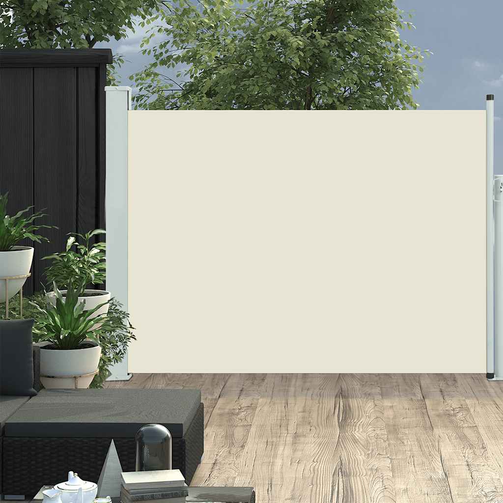 Schermo del giardino Vidaxl estendibile da 100x500 cm crema