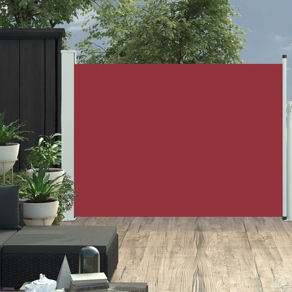 Pantalla de jardín Vidaxl extensible 120x500 cm rojo