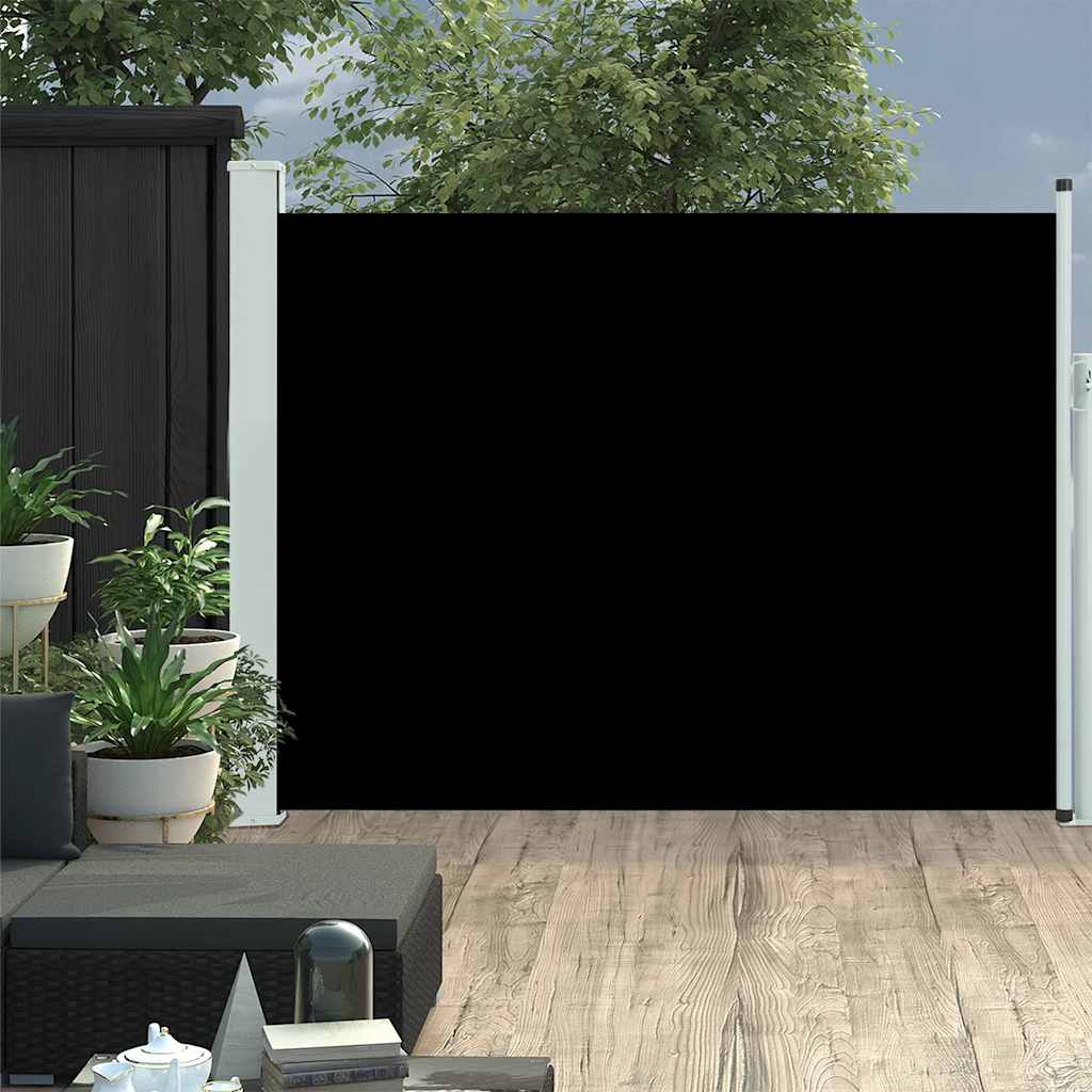 Vidaxl Gartenbildschirm ausziehbar 140 x 500 cm Schwarz