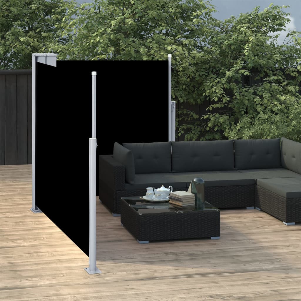 VidaXL Windscherm uittrekbaar 100x600 cm zwart