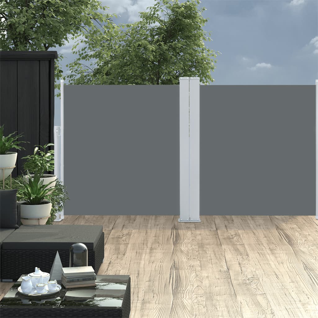 VidaXL Windscherm uittrekbaar 100x600 cm antraciet