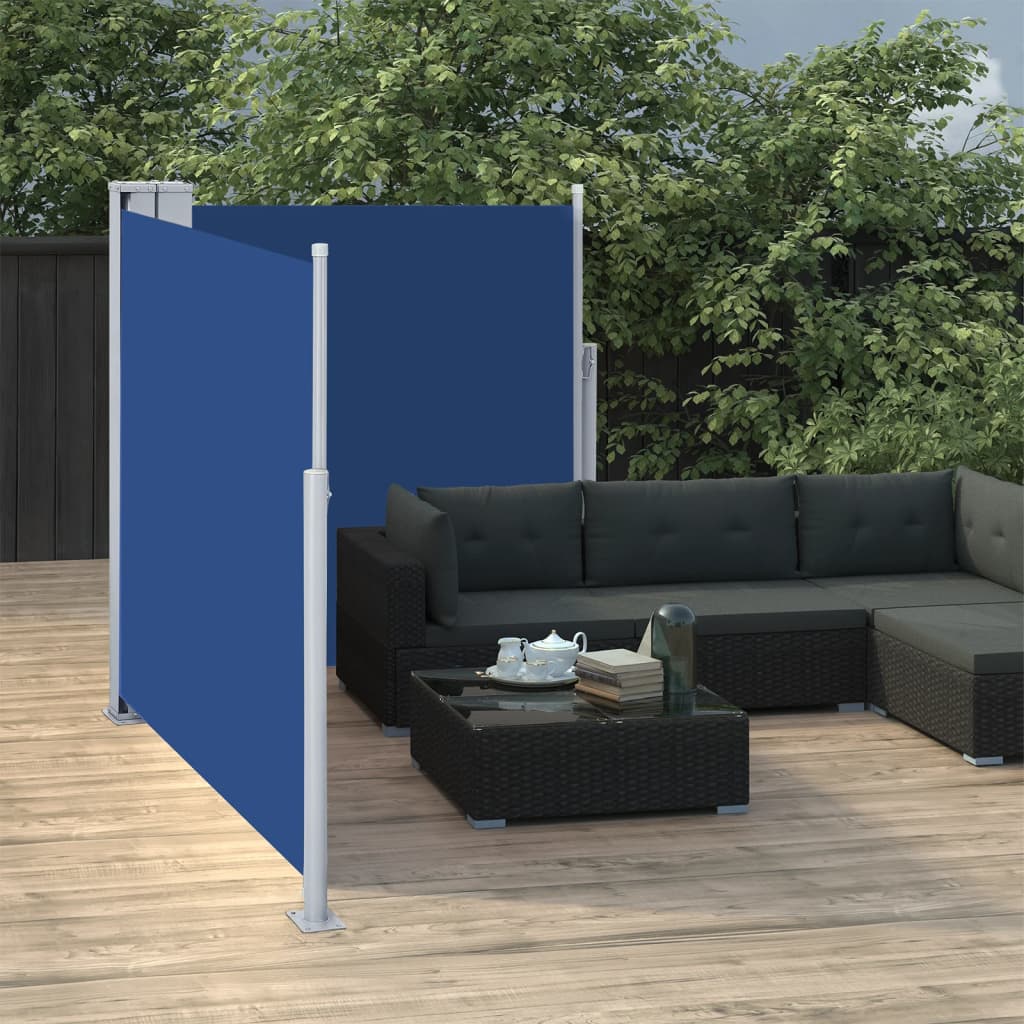 VidaXL Windscherm uittrekbaar 100x600 cm blauw