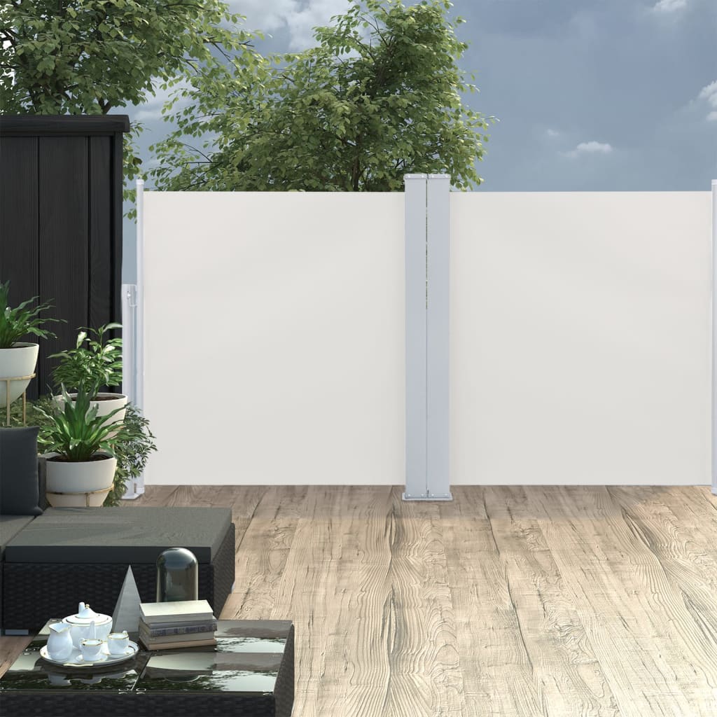 VidaXL Windscherm uittrekbaar 120x600 cm crème