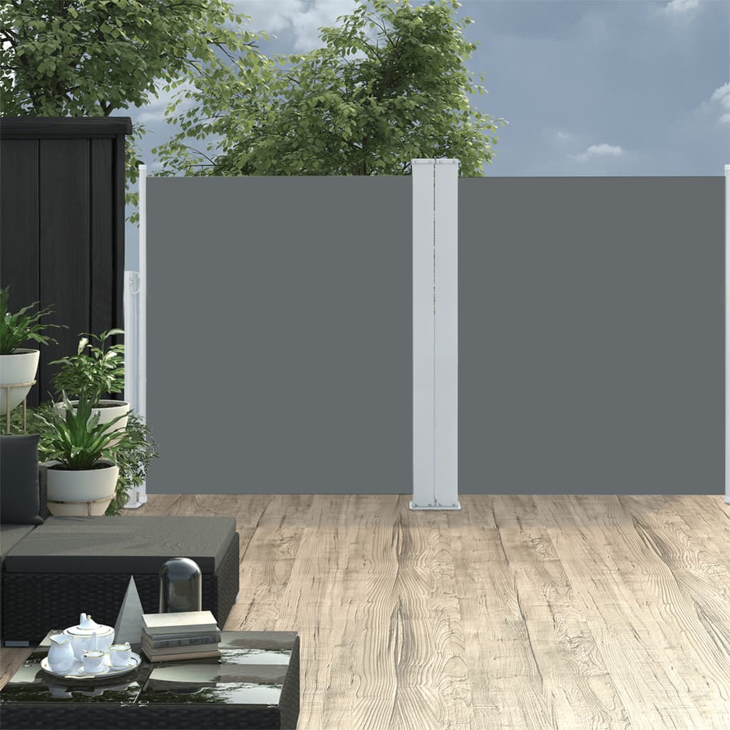 VidaXL Windscherm uittrekbaar 140x600 cm antraciet