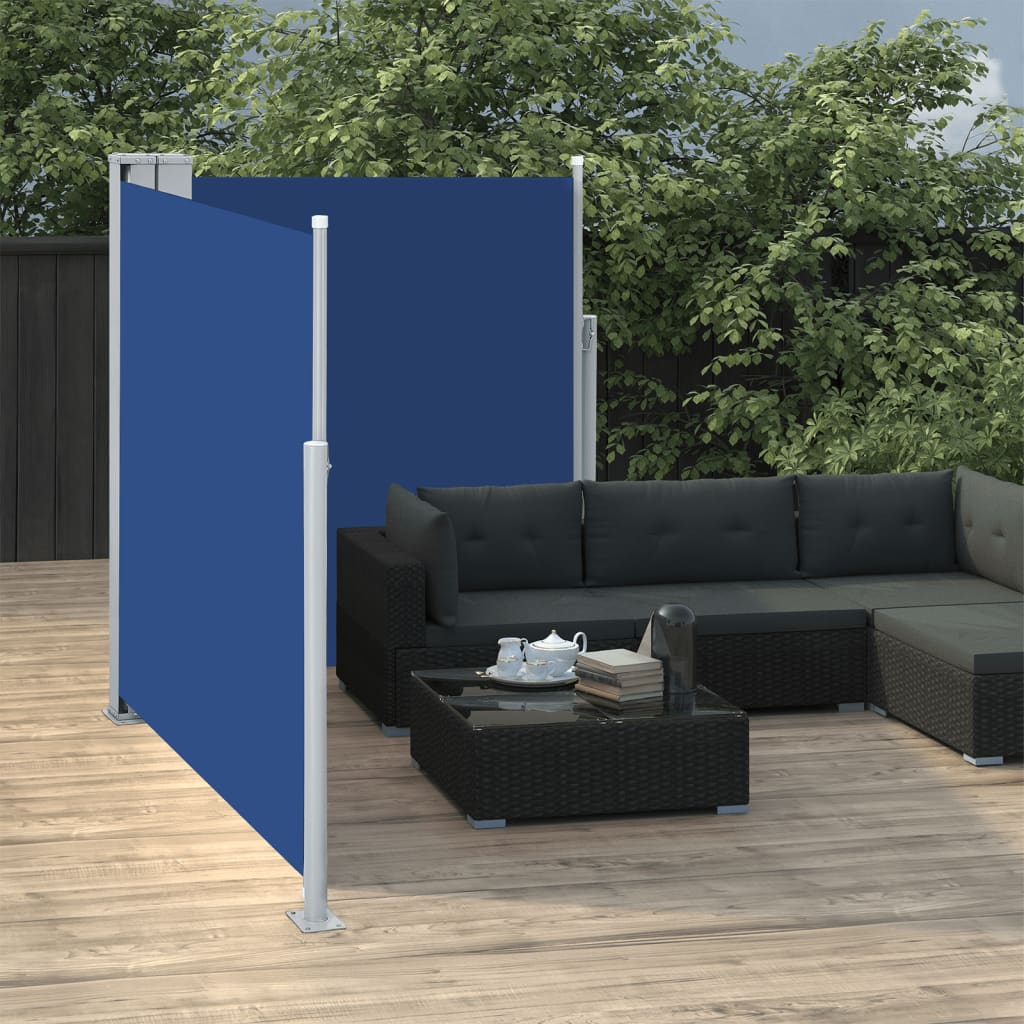 Vidaxl vetrobransko steklo Extendable 140x600 cm modra