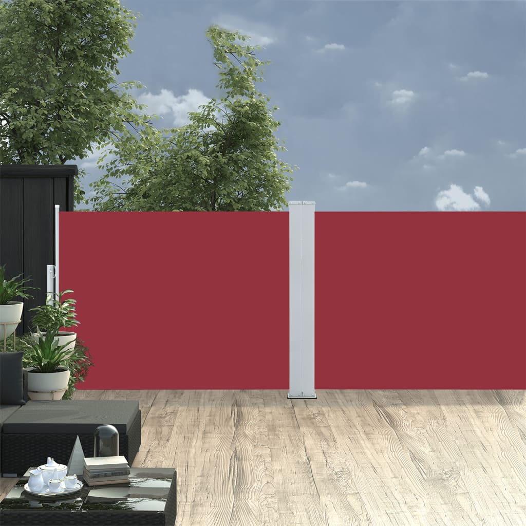 VidaXL Windscherm uittrekbaar 120x1000 cm rood