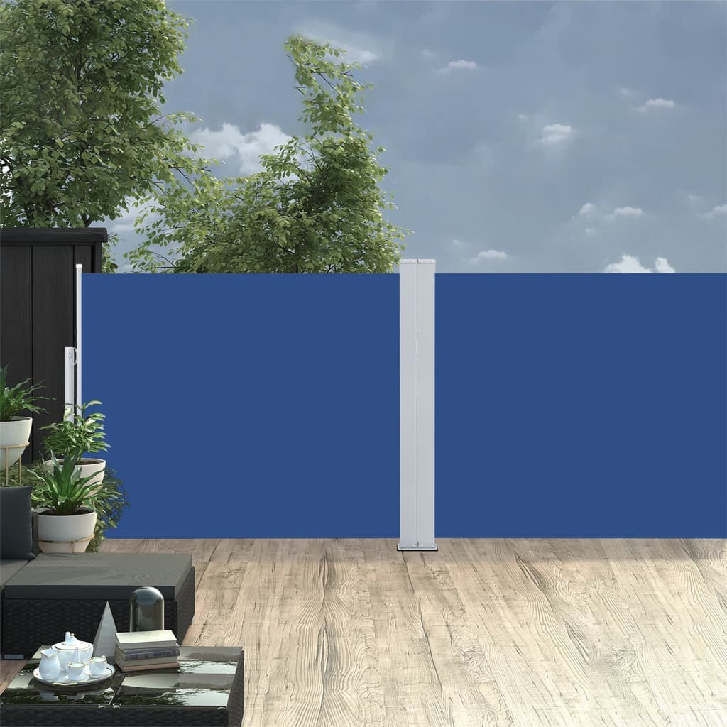 Pare-brise Vidaxl extensible 140x1000 cm bleu