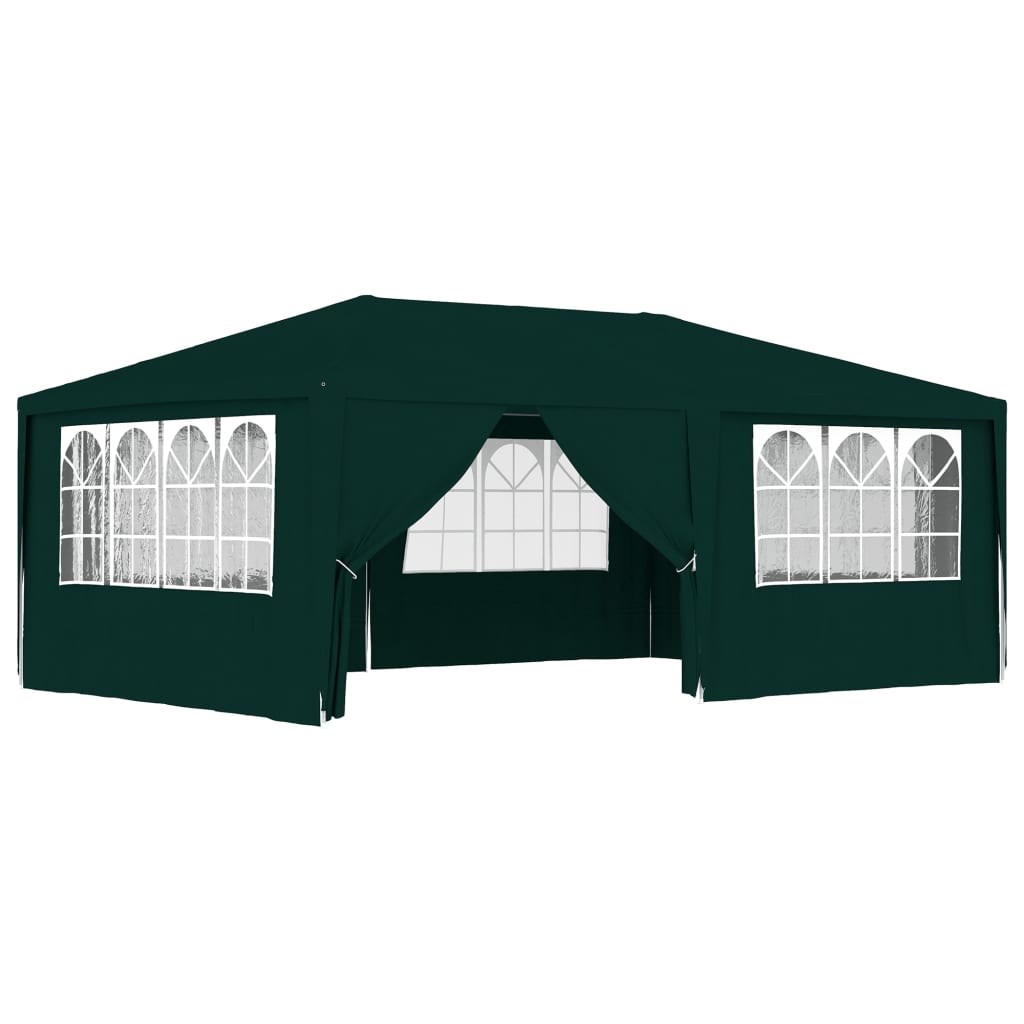 Tenda da festa Vidaxl con pareti laterali professionali 90 g m² 4x6 m verde