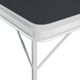 VidaXL Campingtafel inklapbaar met 2 banken aluminium grijs