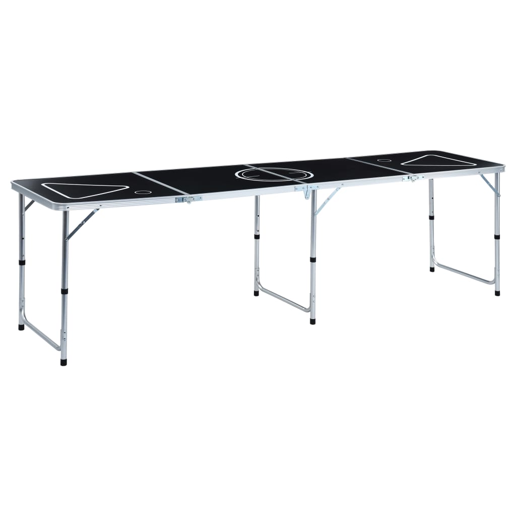 Vidaxl Béier Pong Table flappbar 240 cm schwaarz