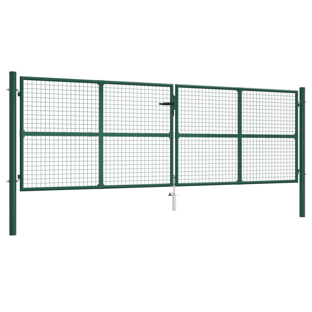 Vidaxl Gaaspoort 390x125 cm en acier vert