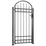 Vidaxl port with curved top and 2 posts 105x204 cm black