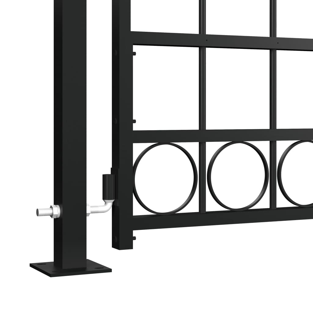 Vidaxl port with curved top and 2 posts 105x204 cm black