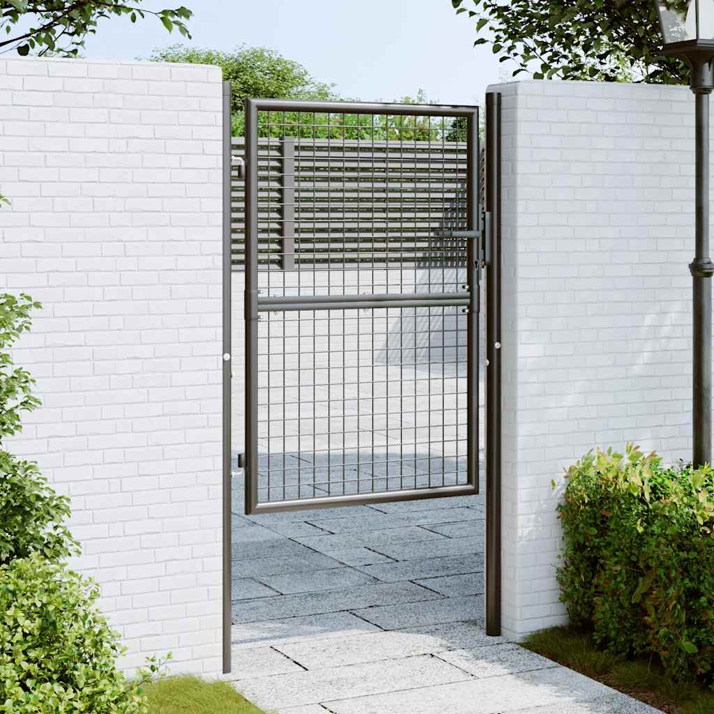 Vidaxl Gaaspoort 100x175 cm Gray en acier galvanisé