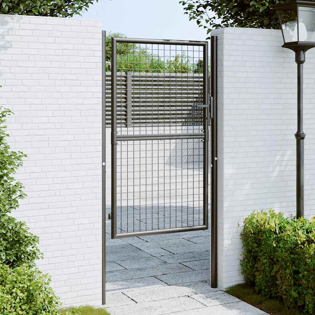 Vidaxl Gaaspoort 100x200 cm grigio in acciaio zincato