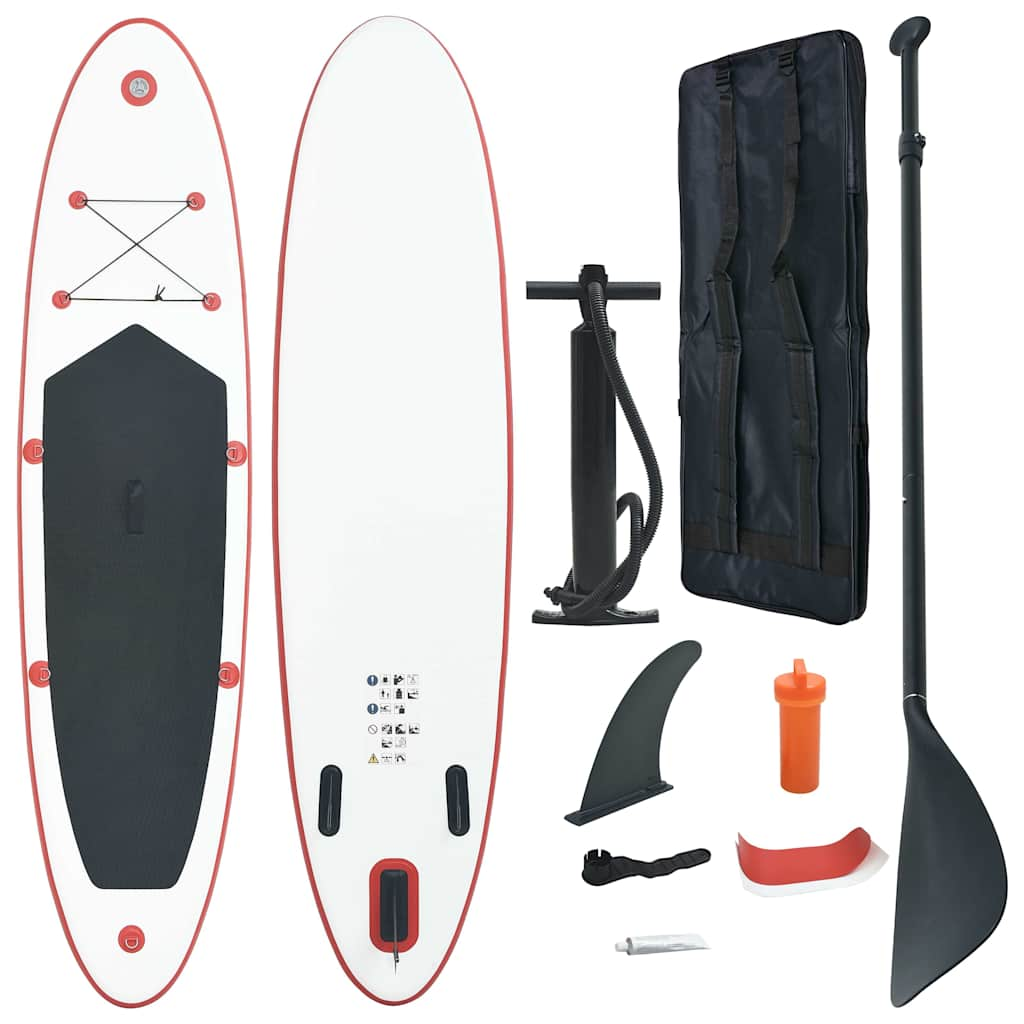 Vidaxl stand up paddleboard Set gonflable rouge et blanc