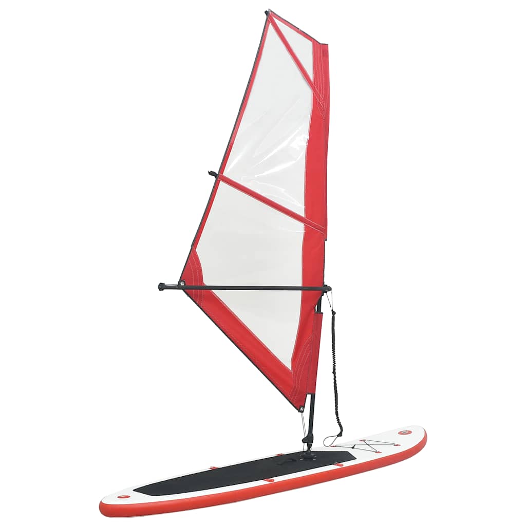 Vidaxl Stand-Up Paddleboard inflable con set de vela rojo y blanco