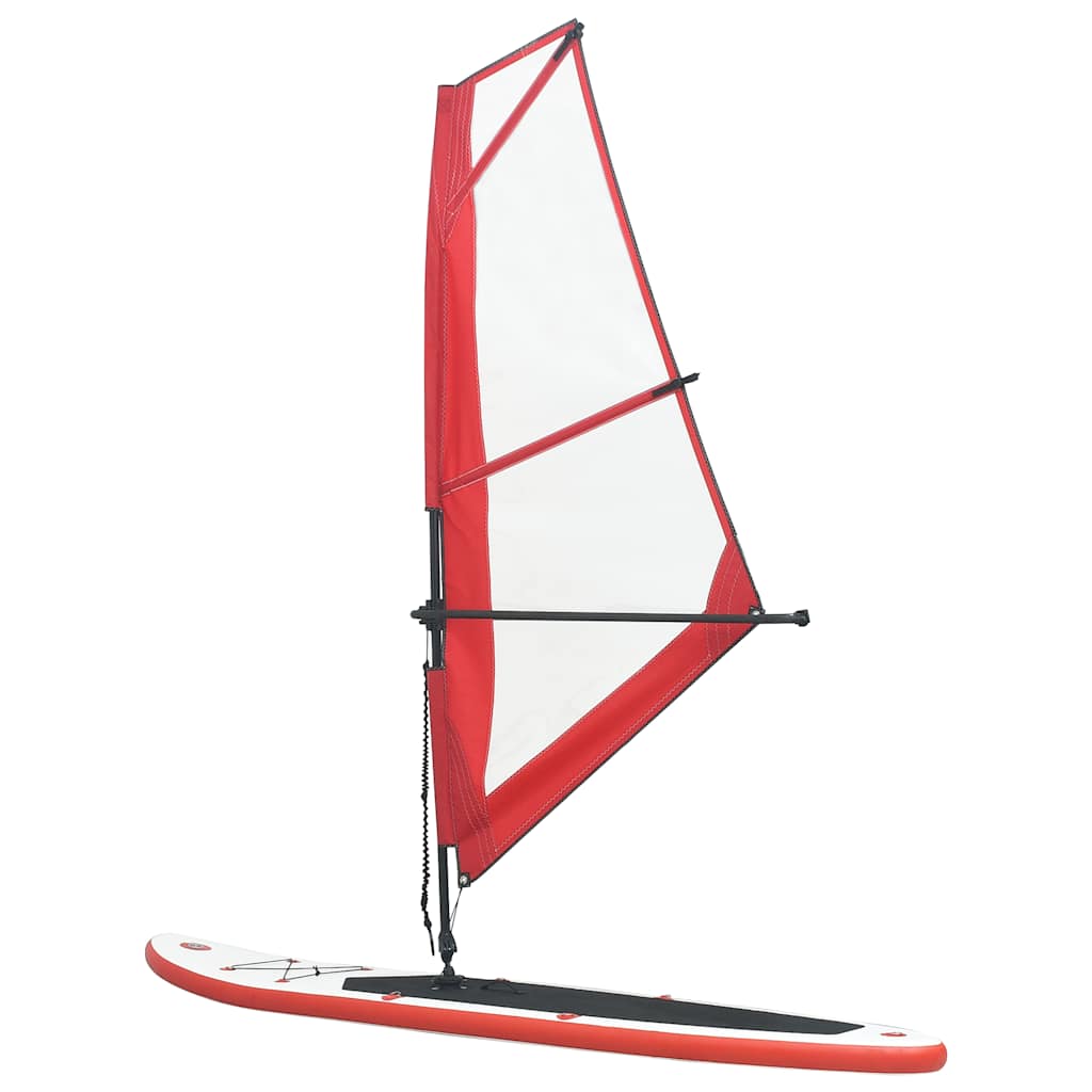 Vidaxl Stand-Up Paddleboard gonflable avec set à voile rouge et blanc