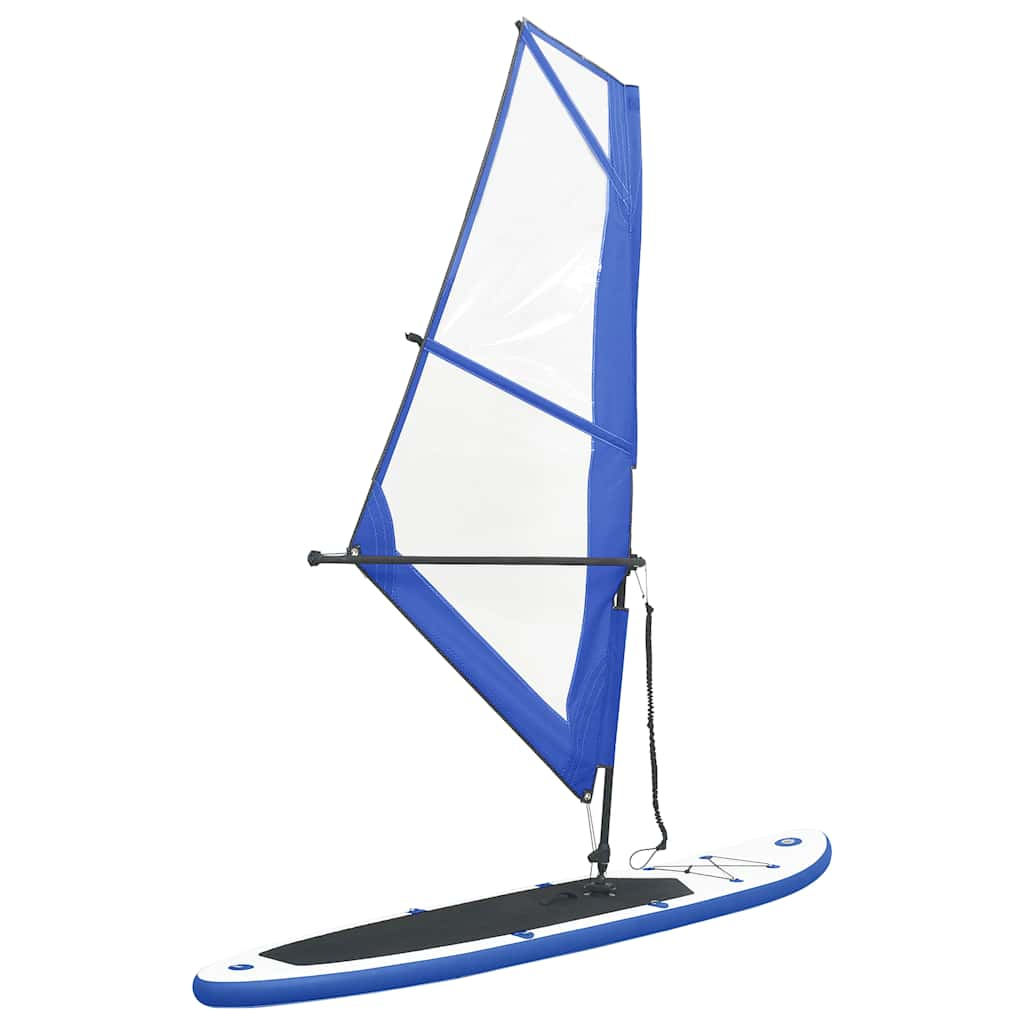 Paddleboard di Vidaxl stand-up gonfiabile con set di navigazione blu e bianco