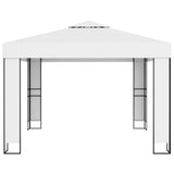 Arbor vidaxl avec toit double 3x3 m blanc