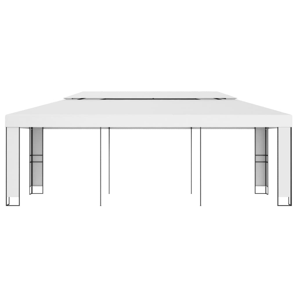 Arbor vidaxl avec toit double 3x6 m blanc