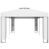 Arbor de Vidaxl con techo doble de 3x6 m blanco