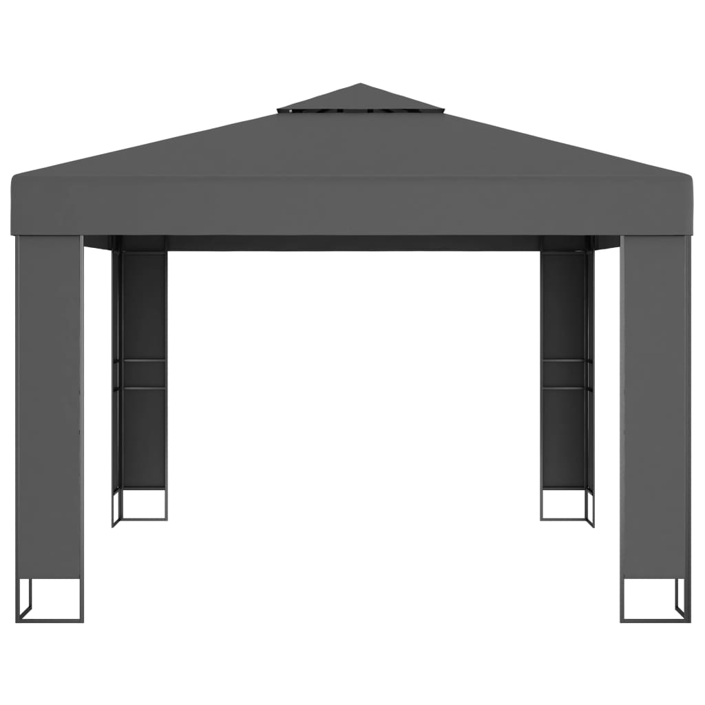 Vidaxl Arbor med dobbelttak 3x3 m Antracitt