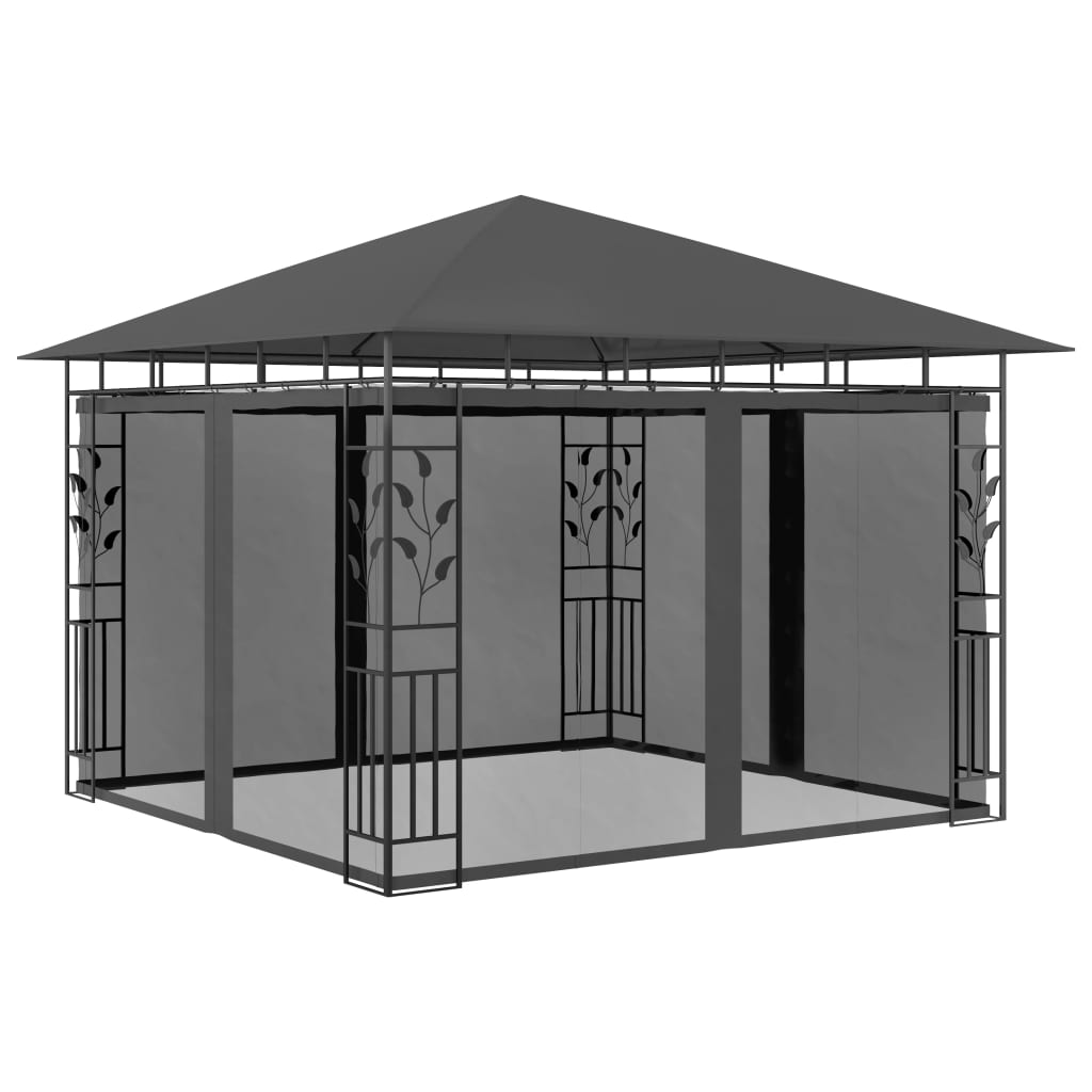 Vidaxl Arbor med myggnät 180 g m² 3x3x2,73 M Anthracite