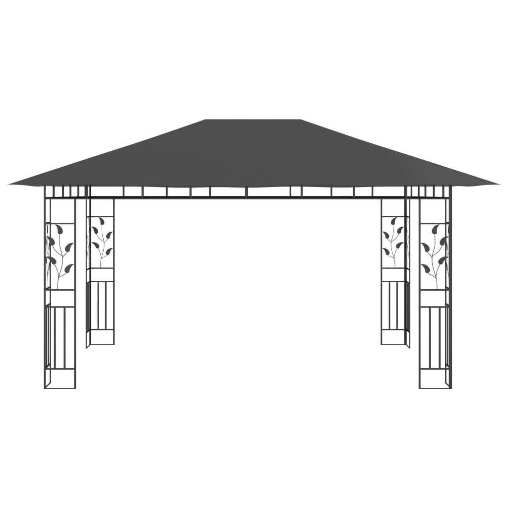 Vidaxl arbor med myggnett 180 g m² 4x3x2,73 m Antracitt