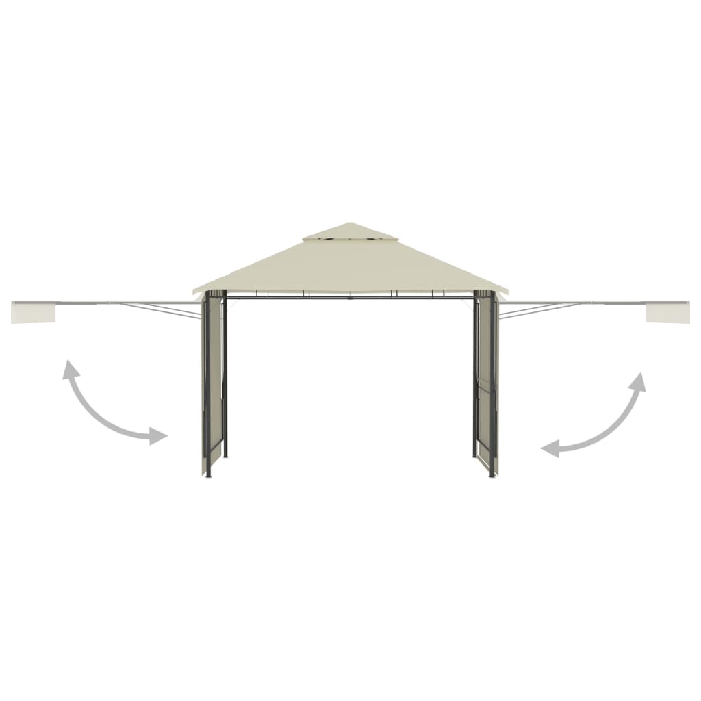 Vidaxl arbor with extendable roofs 180 g m² 3x3x2.75 m cream