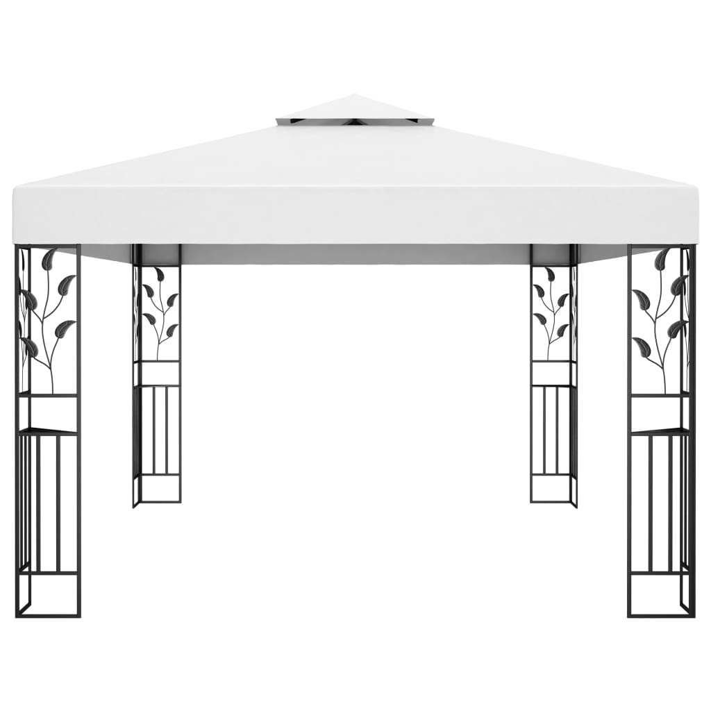 Arbor vidaxl avec toit double 3x4 m blanc