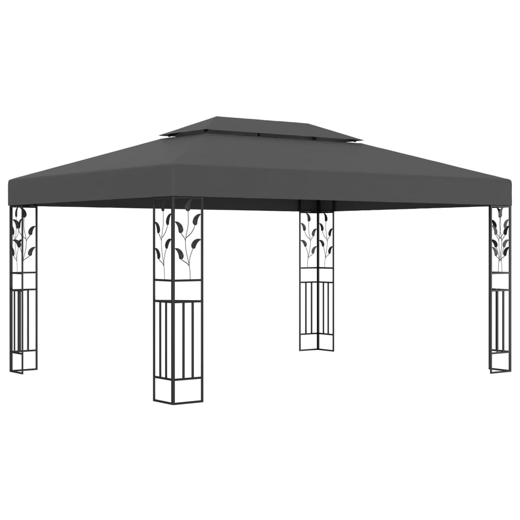 Vidaxl Arbor med dobbelt tag 3x4 m anthracit