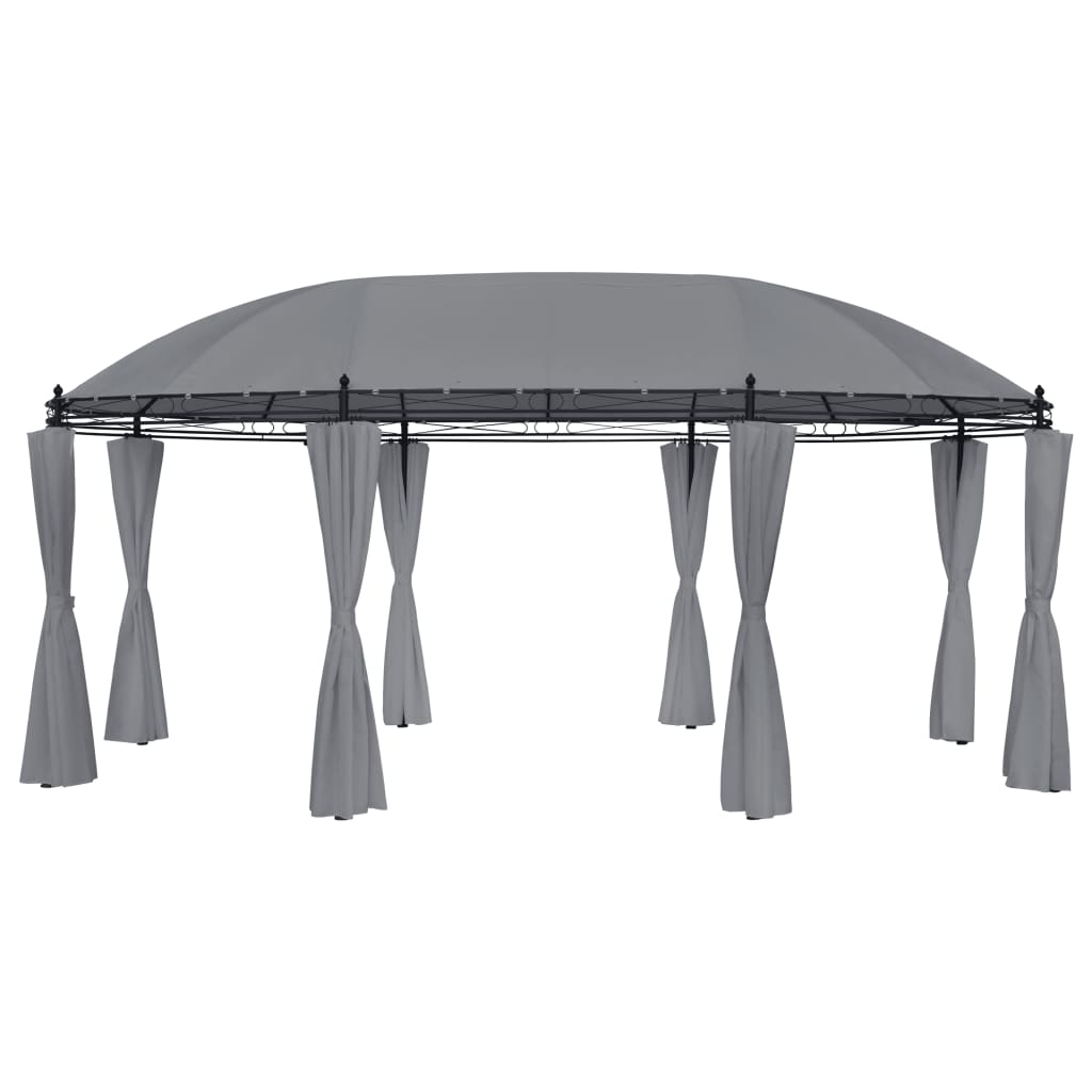 Vidaxl arbor with curtains 520x349x255 cm anthracite -colored