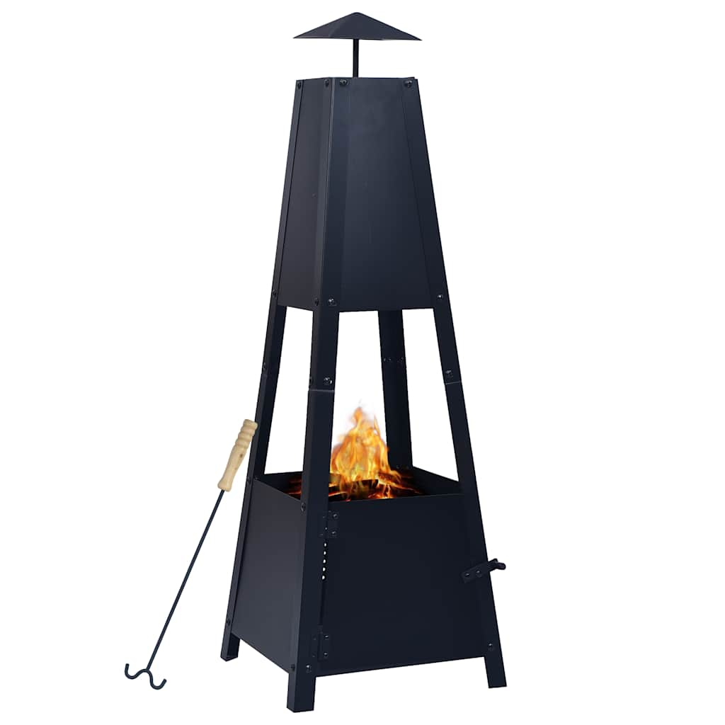 Chimenea de Vidaxl 35x35x99 cm de acero negro