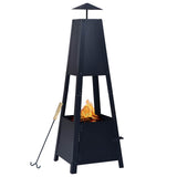 Vidaxl fireplace 35x35x99 cm steel black