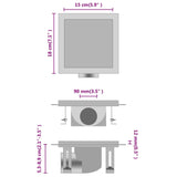 Vidaxl Display doccia con coperchi da 2 in 1 in acciaio inossidabile 18x18 cm