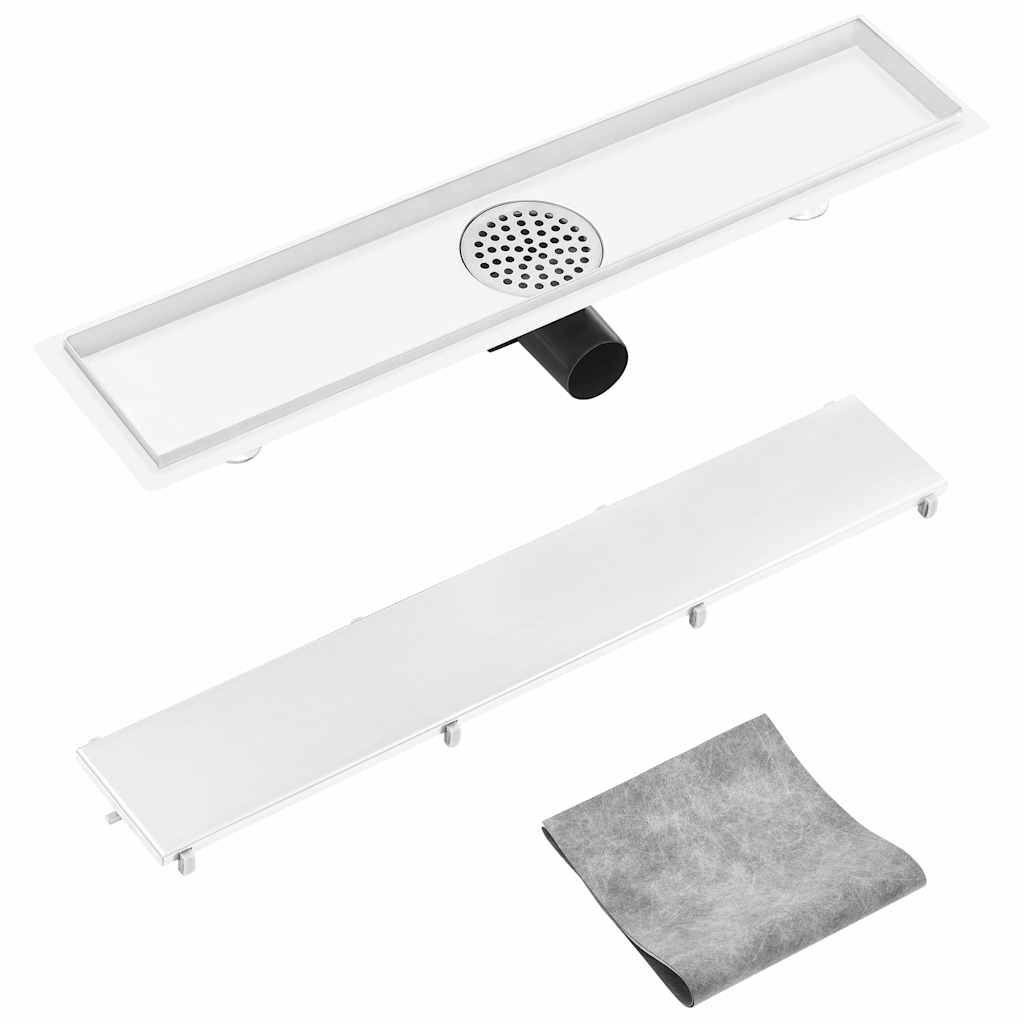 Vidaxl shower drain with 2-in-1 lid 63x14 cm stainless steel