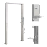 Vidaxl outdoor shower with double jets of stainless steel