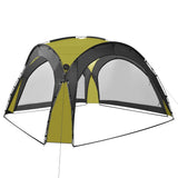 Vidaxl Party tent with LED and 4 side walls 3.6x3.6x2.3 m green