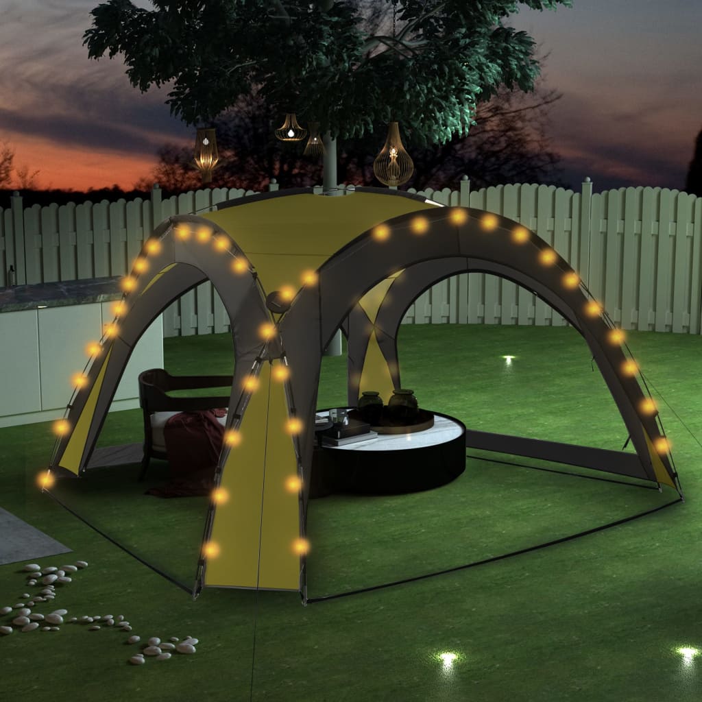 Tenda per feste Vidaxl con LED e 4 pareti laterali 3.6x3.6x2,3 m verde