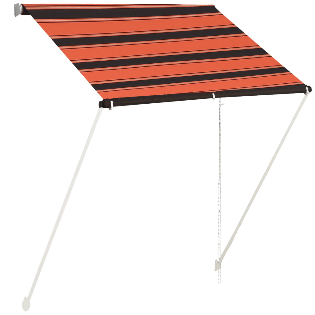 Vidaxl Luifel Extendable 150x150 cm oranžna in rjava