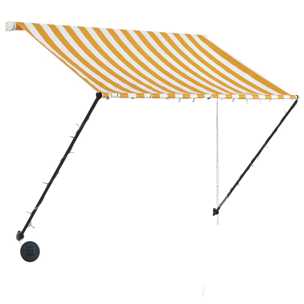 Vidaxl Luifel extendable with LED 150x150 cm yellow and white