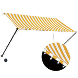 Vidaxl luifel extensible avec LED 250x150 cm jaune et blanc