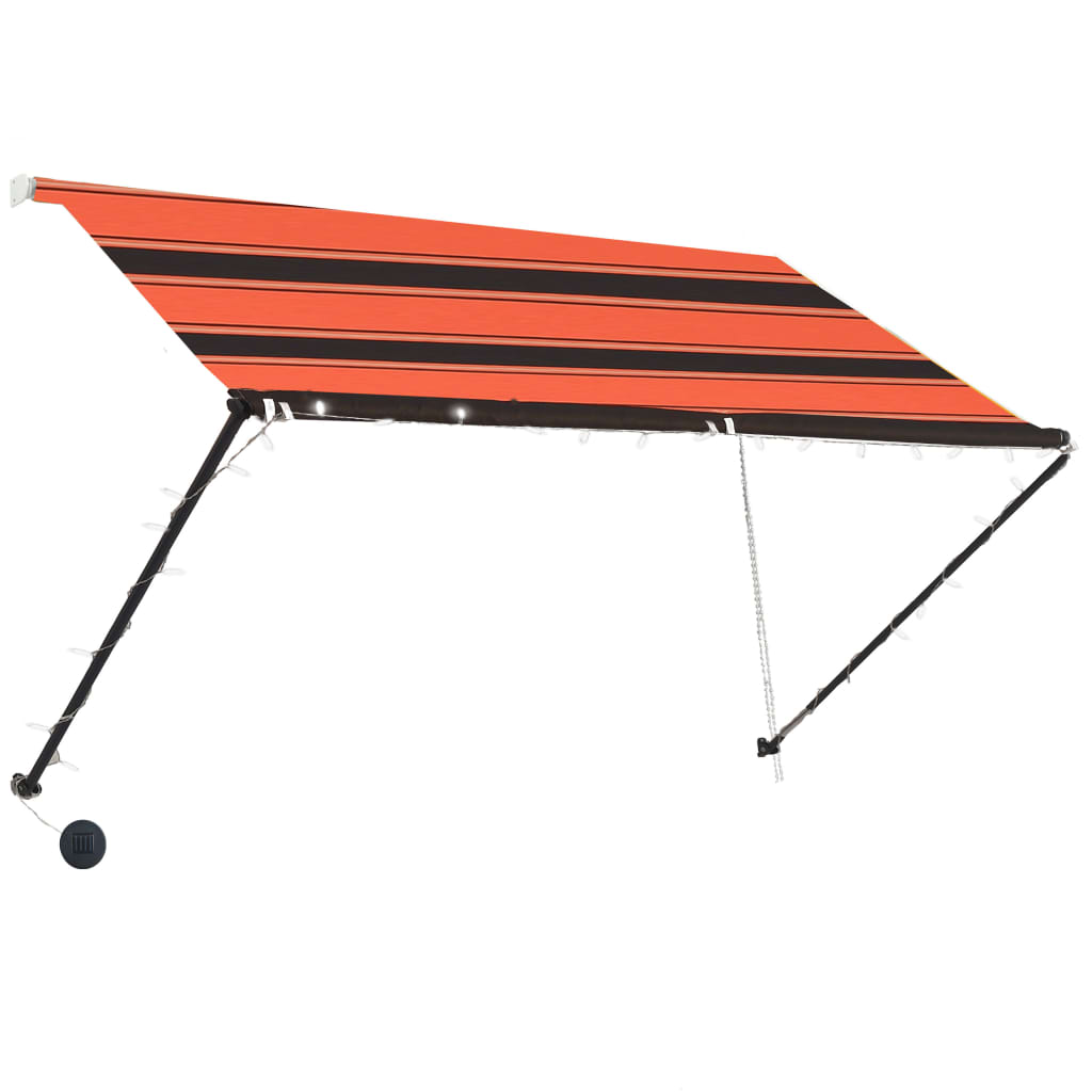 Vidaxl Luifel extensible avec LED 250x150 cm orange et marron