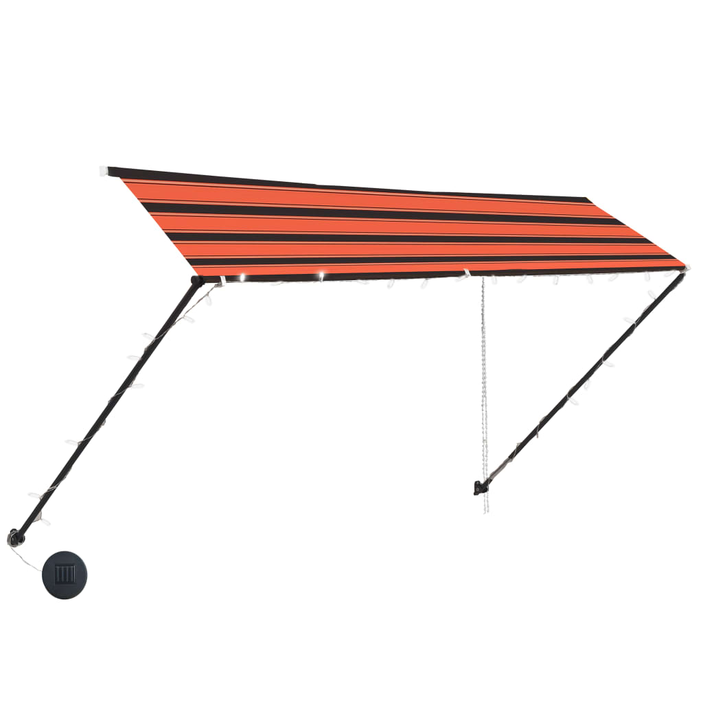 Vidaxl Luifel extendable with LED 300x150 cm orange and brown