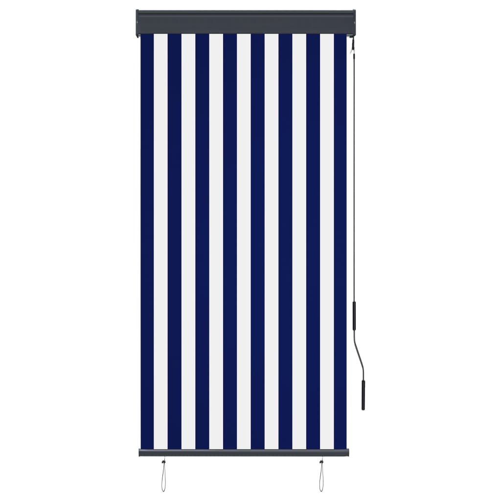 Vidaxl roller blind for outside 80x250 cm blue and white