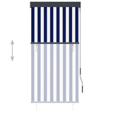 Vidaxl roller blind for outside 80x250 cm blue and white